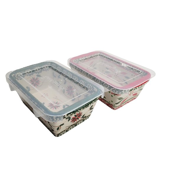 Temptations Holiday Baking Dishes Set 12 Oz Lidded by Tara PD22 - Picture 8 of 10